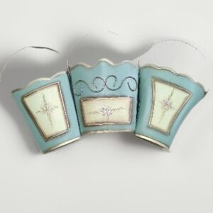 Metal Wall Pocket Baskets with Handles Sage Green, Cream & Gold Ships From USA!